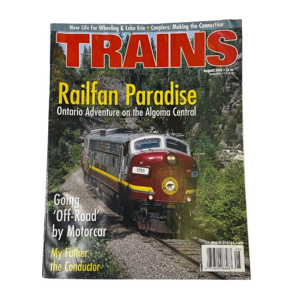 Trains Magazine August 2000 Vol 60 No 8 Railroad Enthusiast Book Railfan Paradis - Picture 1 of 11
